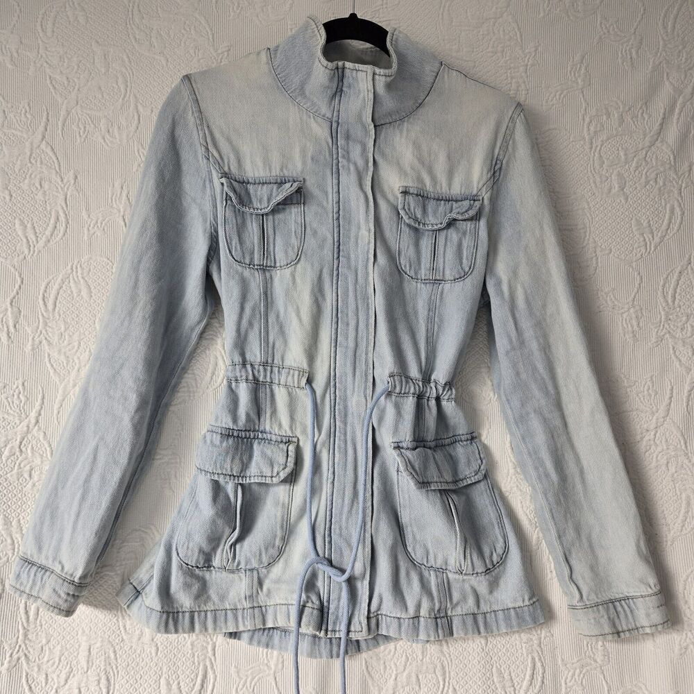 Rising Jean Trench Women M Coat Western Rain Fall Twee Americana Tomboy Skater